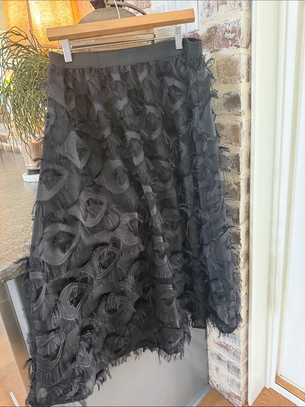 Women’s XL black dazzle fringe skirt